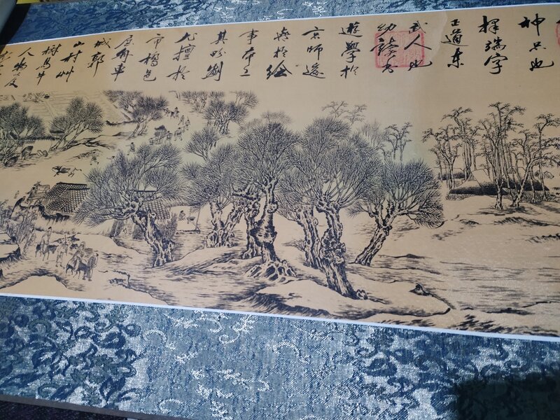 Sul chinezesc pictura pe matase Qingming Shanghe Tu