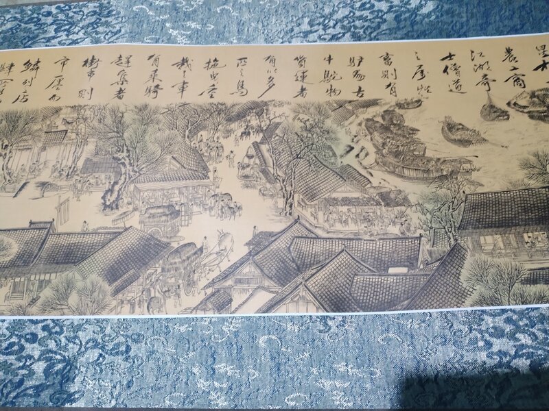 Sul chinezesc pictura pe matase Qingming Shanghe Tu