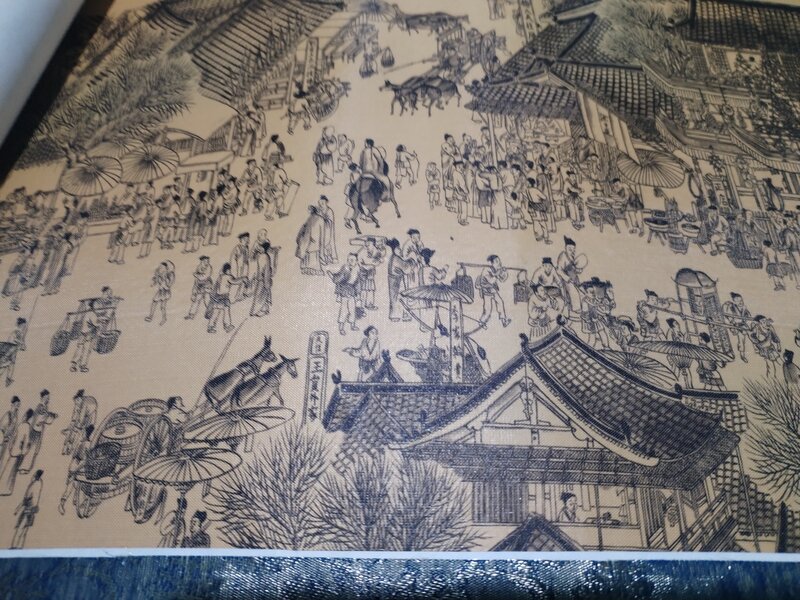 Sul chinezesc pictura pe matase Qingming Shanghe Tu